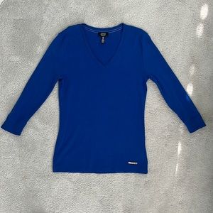 Jones New York cobalt blue top